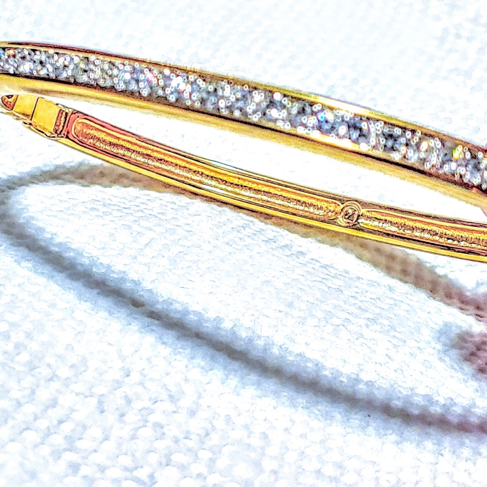 Goldtone Swarovski Cuff Bracelet